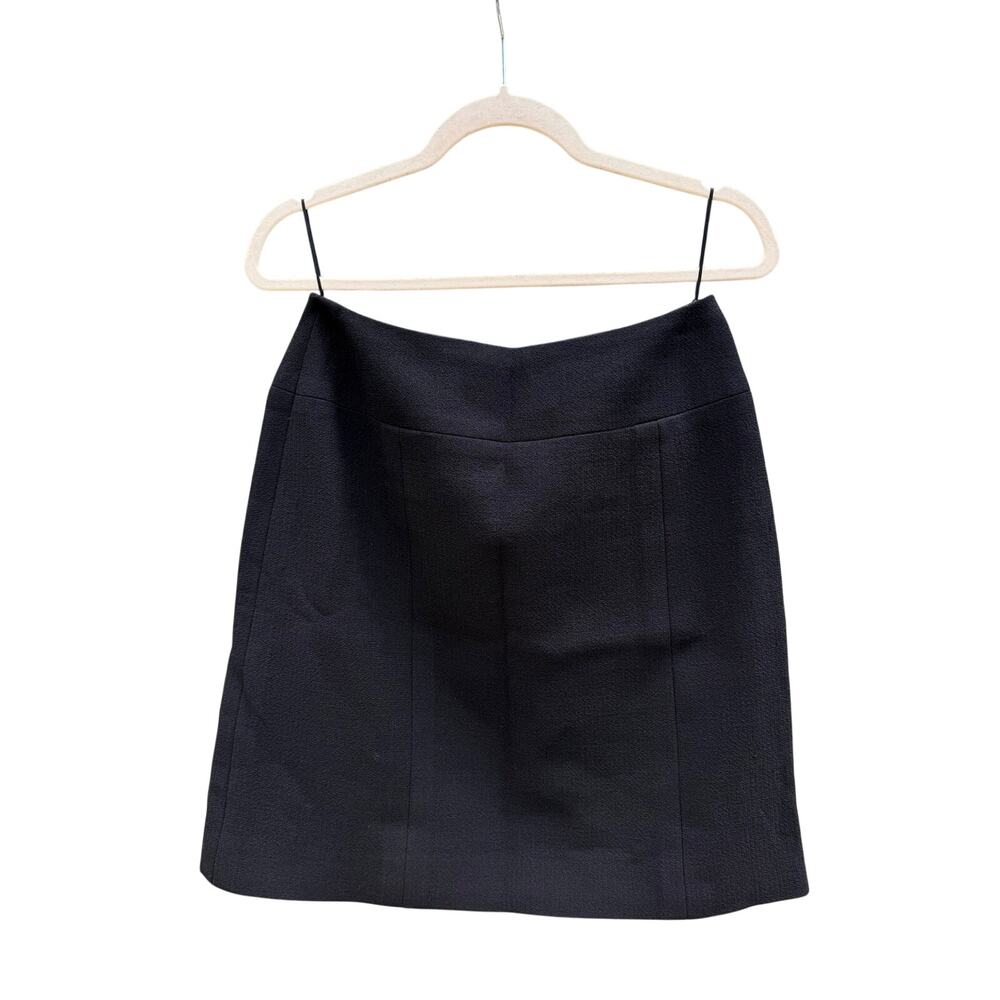 Vintage CHANEL BOUTIQUE Black Wool A-Line Mini Skirt Fall 1997 Collection 40 6 8